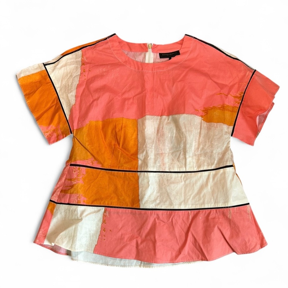 NWT Donna Karan Coral and White Blouse